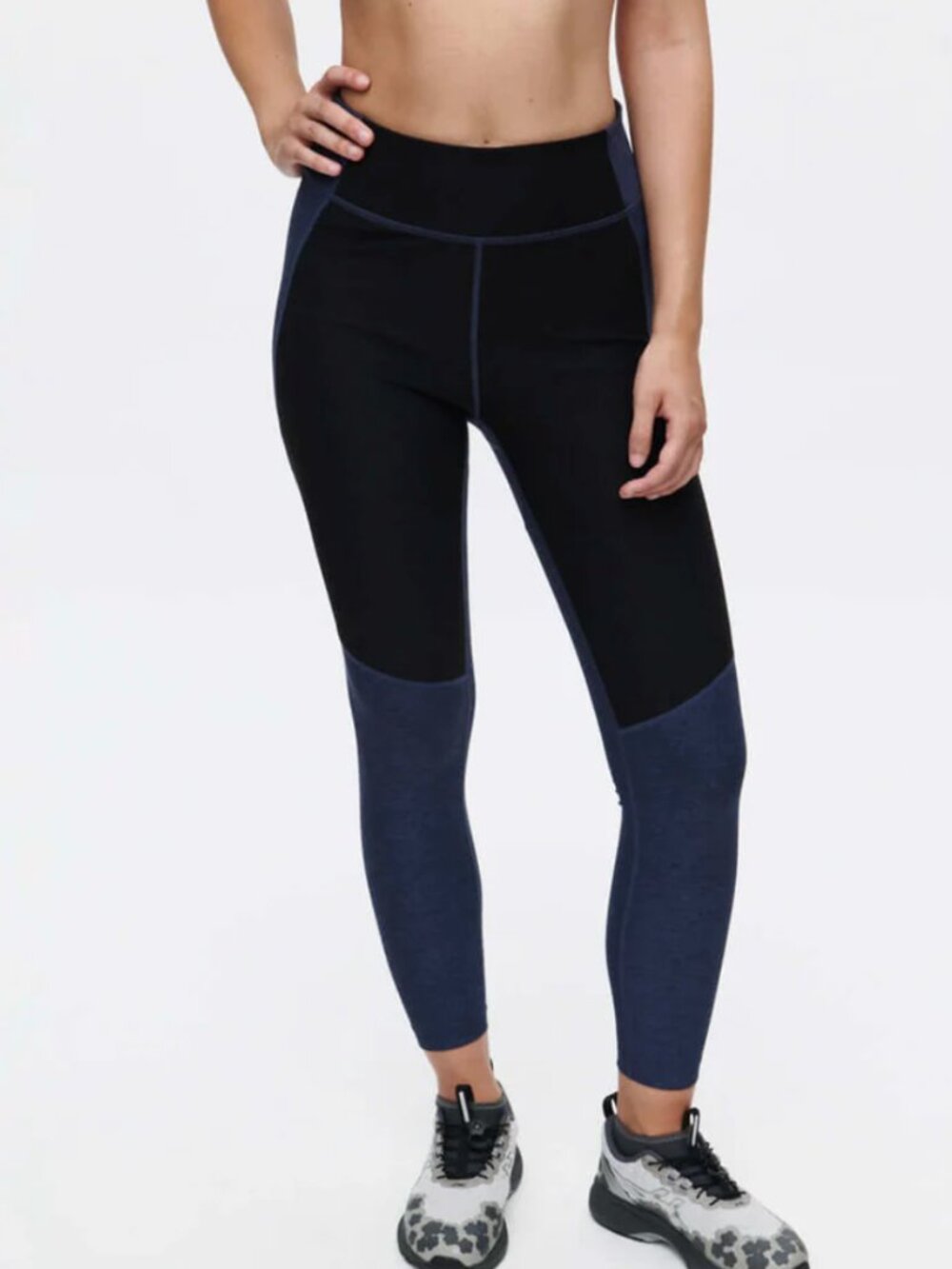 Outdoor Voices Two-Tone Textured Compression Leggings